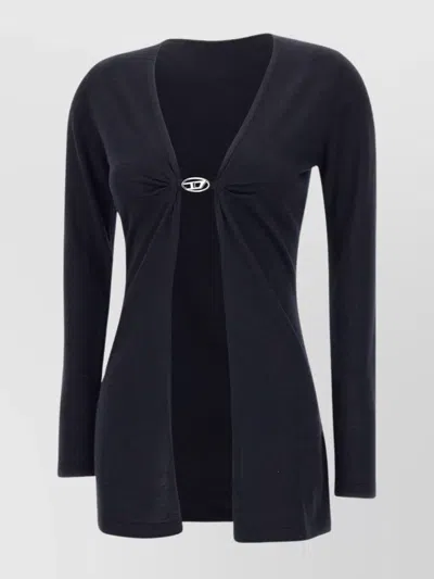 Diesel "m Pierry" Wool Cardigan In Black