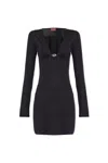 Diesel M-placky Mini Dress In Nero