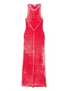 Diesel M-rab Ribbed Sleeveless Maxi Dress In Red