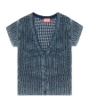 Diesel M-rez Knitted Button-up Cardigan In Gray