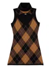Diesel Wool Dress With Argyle Pattern In Multi