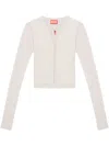 Diesel M-ros Zipped Cardigan In Neutrals