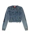 Diesel Destroyed Jumper With Floating Yarn Logo In Blue
