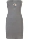 Diesel Ribbed Cotton Blend Strapless Mini Dress