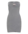 Diesel Women Grey Stretch Cotton Blend Mini Dress In Grey