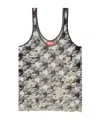 Diesel Houndstooth Jacquard Vest In Black