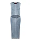 Diesel M-taryn Ribbed Midi Dress In Blue