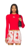 Diesel Valari Long Sleeve Top In Red