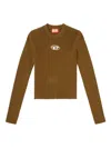 Diesel `m-valari` Rib-knit Viscose-blend Top In Brown