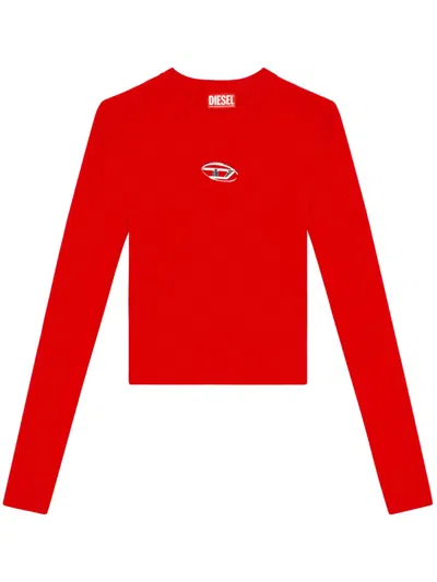 Diesel M-valari Ribbed Sweater In Red