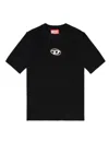 Diesel Women T-uncutie-long-od-q1 Slim T-shirt In Black Organic Jersey In Black