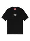 Diesel Women T-uncutie-long-od-q1 Slim T-shirt In Black Organic Jersey In Black