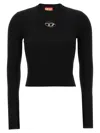 Diesel M-anchor-a Cropped Denim Sweatshirt With Cut-out Detail