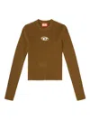 Diesel Rib-knit Viscose-blend Top With Oval D In Brown