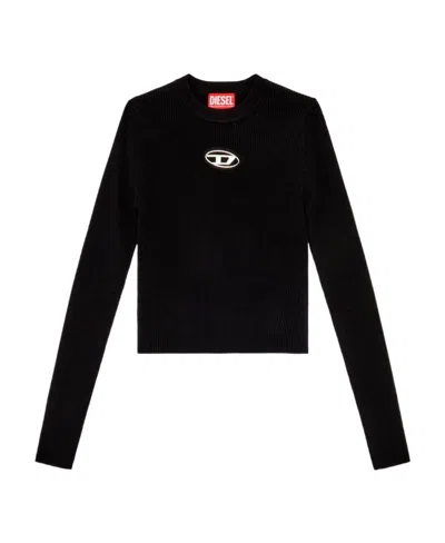 Diesel Long Sleeve Sweater In Black