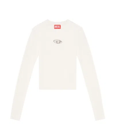 DIESEL DIESEL M VALARY LOGO PLAQUE CROPPED RIBBED TOP