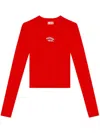 Diesel M-valari Ribbed Sweater In Red