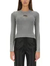 Diesel Woman Sweater Grey Size M Cotton In Grey