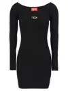 Diesel Black U Neck Dress With D-logo