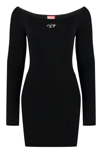 Diesel M-vera Knitted Dress In Black