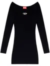 Diesel Black U Neck Dress With D-logo