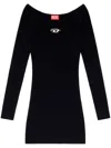 Diesel Black U Neck Dress With D-logo