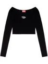 Diesel Red Top Cropped M-vera-ls In Black