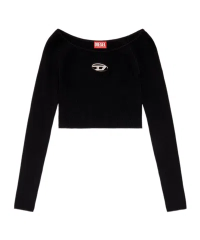 Diesel Red Top Cropped M-vera-ls In Black