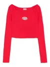 Diesel Red Top Cropped M-vera-ls In Dark Pink