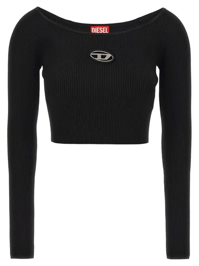 Diesel M-vera-ls Cropped Sweater In Black