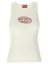 Diesel T-lynys Logo Jersey Tank Top In White