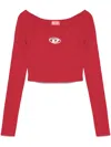 Diesel Red Top Cropped M-vera-ls In Red