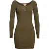 Diesel Women Green Ribbed Viscose M-vera Minidress In Green