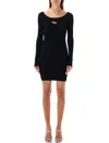 Diesel Black U Neck Dress With D-logo
