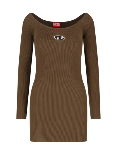Diesel M-vera Mini Dress In Brown
