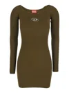 Diesel Women Green Ribbed Viscose M-vera Minidress In Green