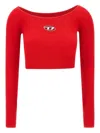 Diesel Red Top Cropped M-vera-ls In Red