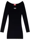 Diesel Black U Neck Dress With D-logo