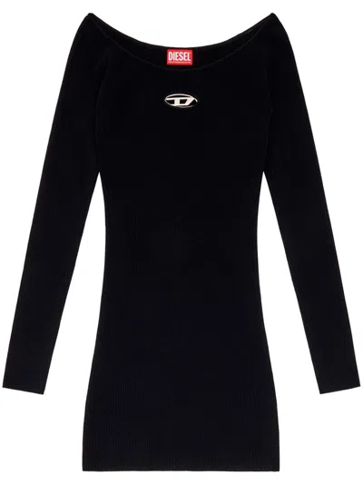 DIESEL M-VERA SHORT RIBBED DRESS