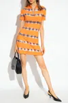 Diesel M-zafora Tie-dye Half-zip Wool Minidress In Orange