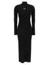 Diesel Ribbed Knit Bodycon Mini Dress With Cut-out Details In Black