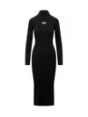 Diesel Ribbed Knit Bodycon Mini Dress With Cut-out Details In Black
