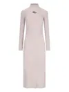 Diesel Midi Dress In Ribbed Knit In Taupe