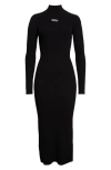 Diesel Ribbed Knit Bodycon Mini Dress With Cut-out Details In Black