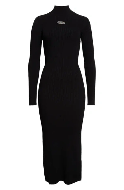 Diesel Black M-zary Long Dress Rib