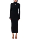Diesel Ribbed Knit Bodycon Mini Dress With Cut-out Details In Black