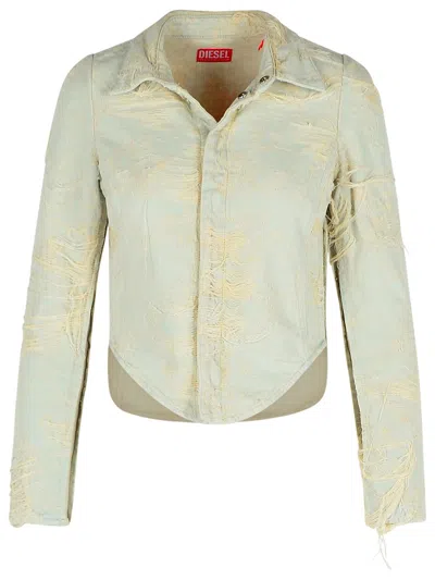 DIESEL DIESEL 'MADELINE' LIGHT BLUE COTTON SHIRT WOMEN