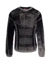 Diesel Cable Knit Cotton-blend Pullover Sweater In Black