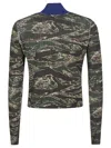 Diesel Ribbed Cropped Jacket With Camouflage Patterns In Multi