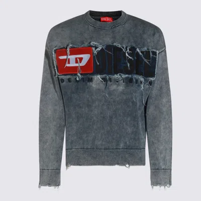 DIESEL DIESEL LIGHT BLUE COTTON KNITWEAR